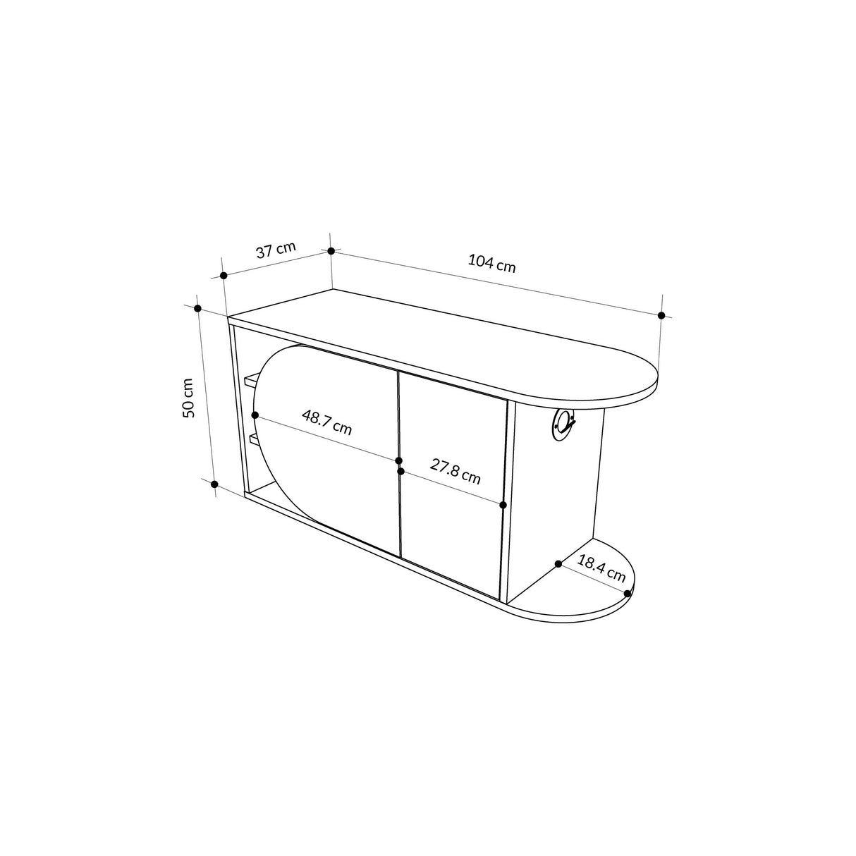 Schoenenkasten - Schoenenkast Nova Shoe Bench Eik Wit Melamine 104x50x37 cm - Dimehouse