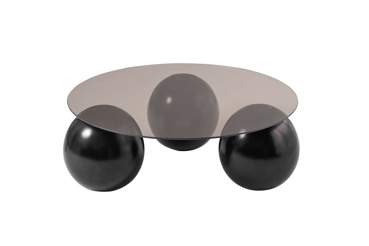 Coffee table Miro Tempered glass 85x85 cm Black Bronze Black Bronze Tempered glass
