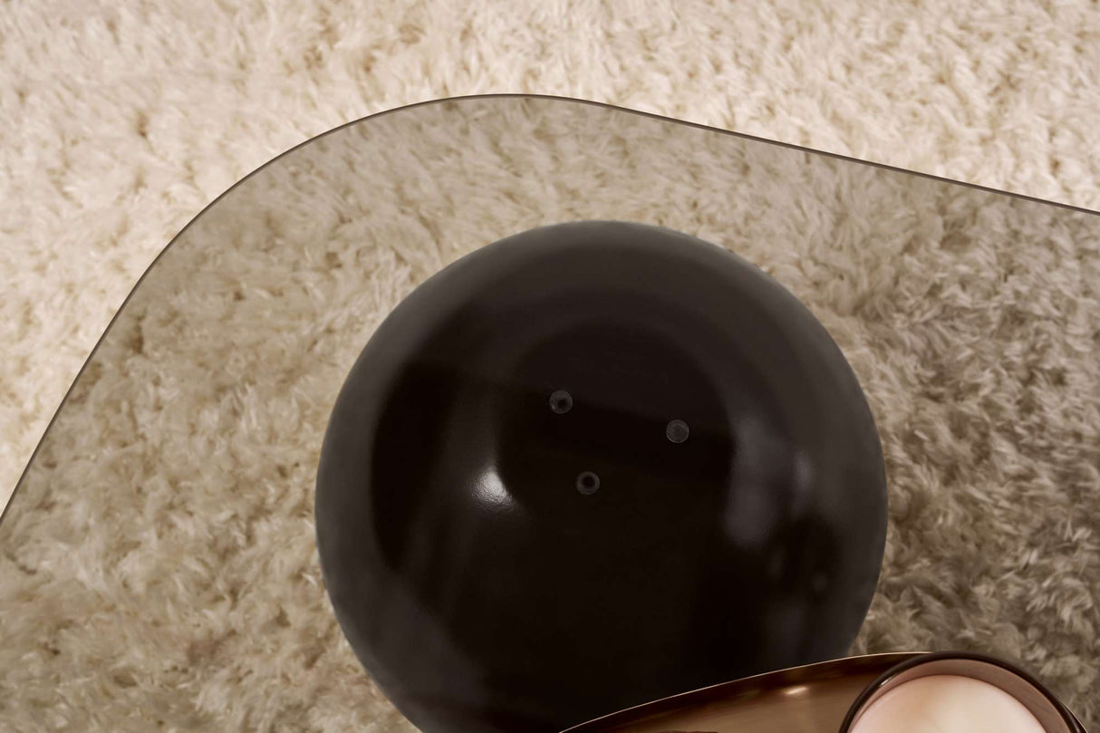 Living room table Evara 118x75x30 cm Tempered Glass black and gray Black Grey Tempered glass