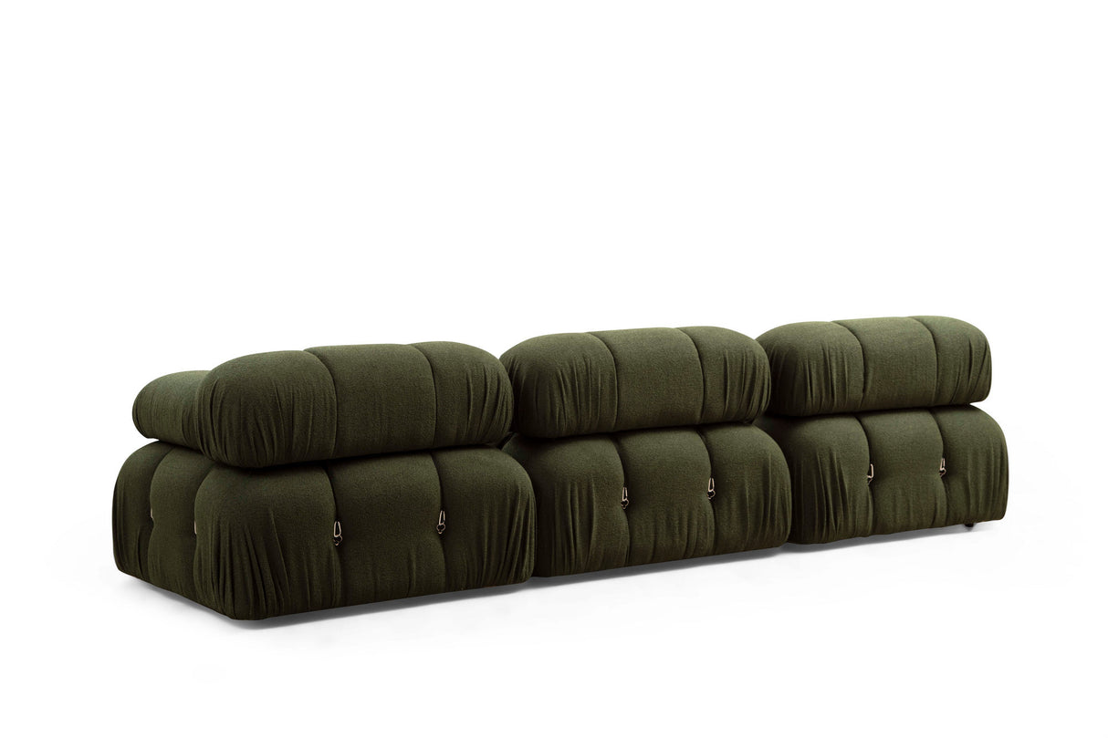 Banken - Modulaire XXL hoekbank Bubble met hocker - velvet groen - Dimehouse