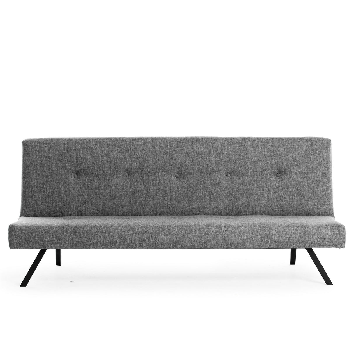 3-Seater Sofa Bed Zoly Light Grey Fabric - 180 cm - Without Armrests - Button-Tufted