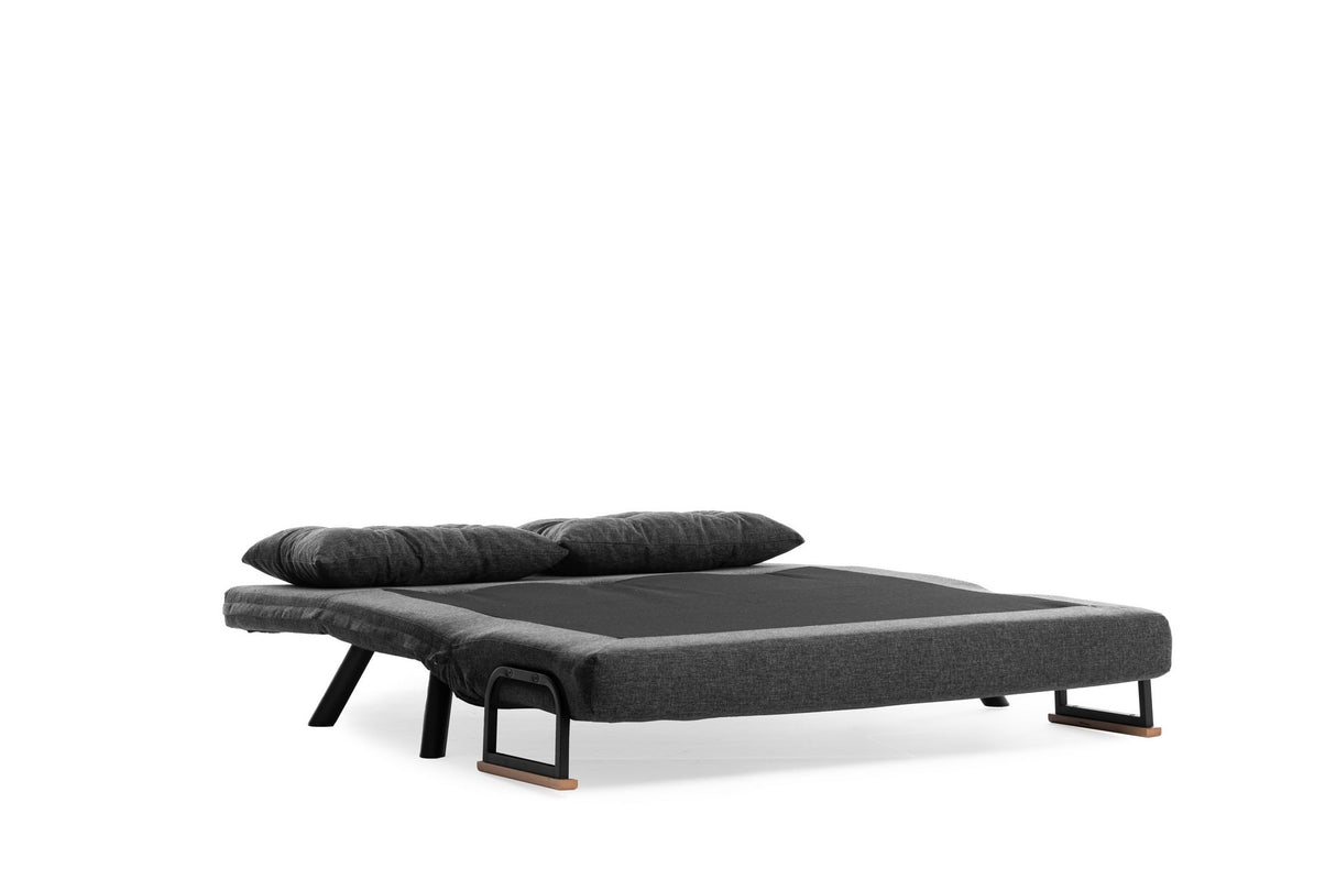 Sofa bed anthracite fabric 2-seater - Sando