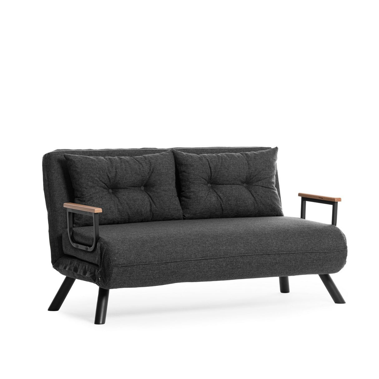 Sofa bed anthracite fabric 2-seater - Sando