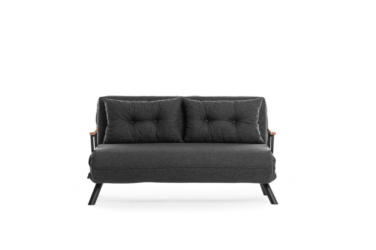 Sofa bed anthracite fabric 2-seater - Sando