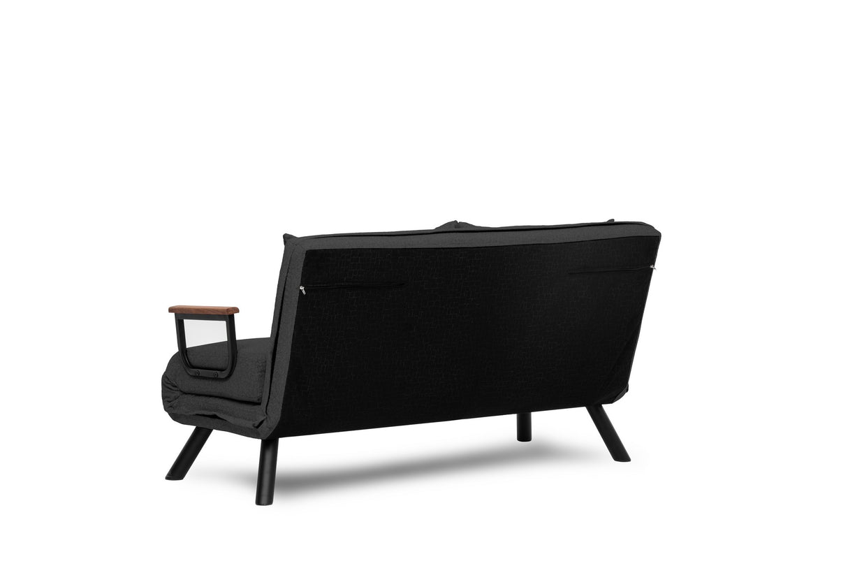 Sofa bed anthracite fabric 2-seater - Sando