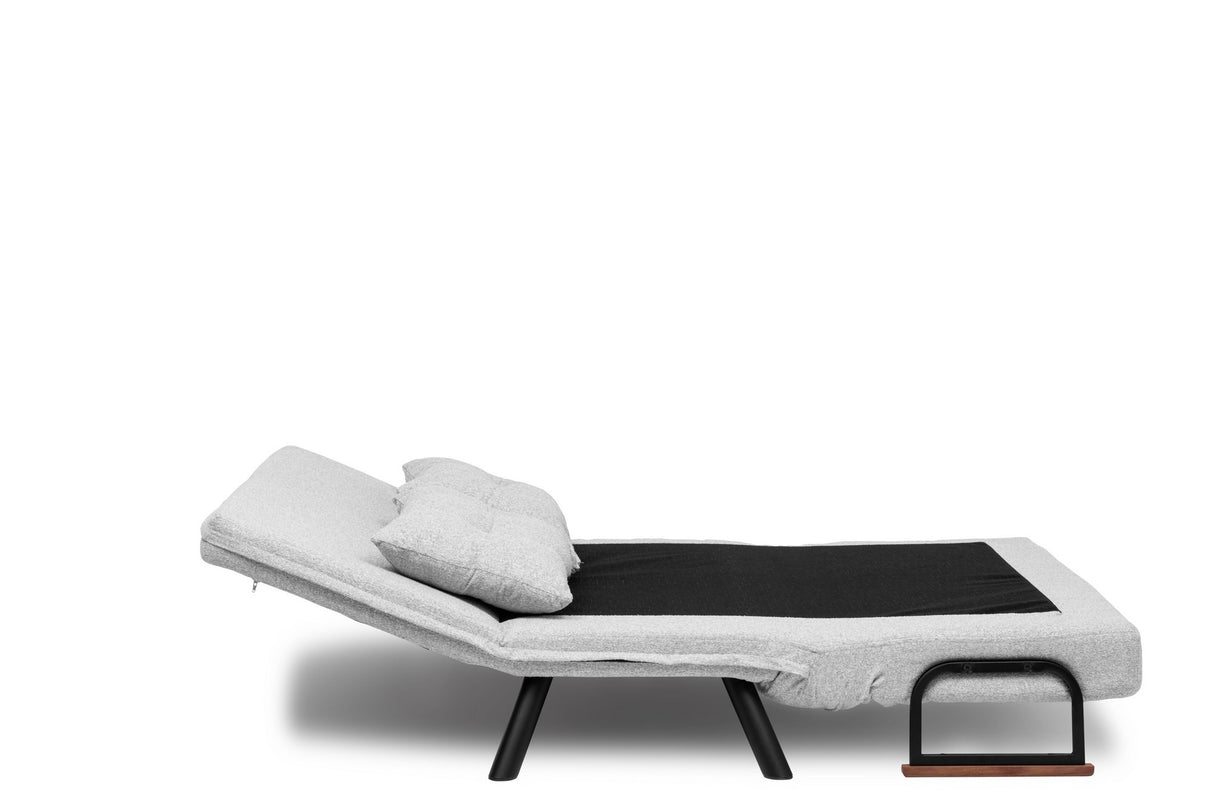 2-seater Sofa Bed Sando Gray Teddy Fabric