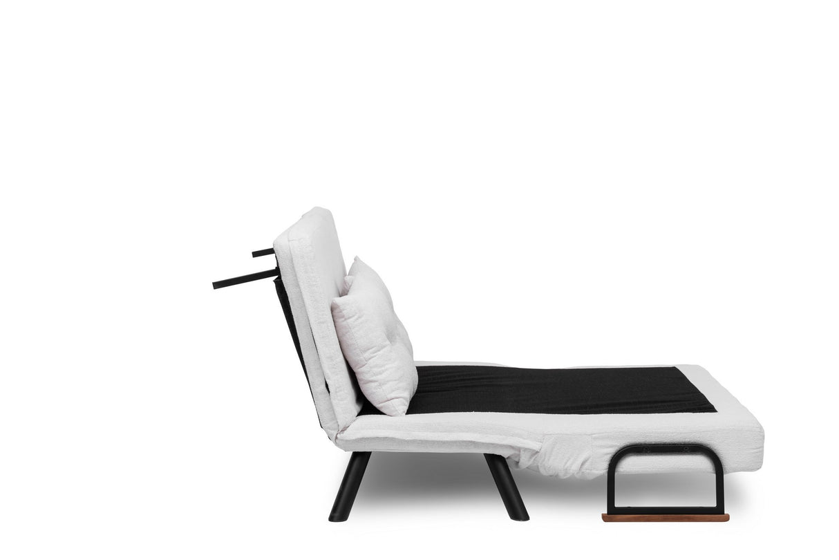 2-seater Sofa Bed Sando Cream Teddy Fabric