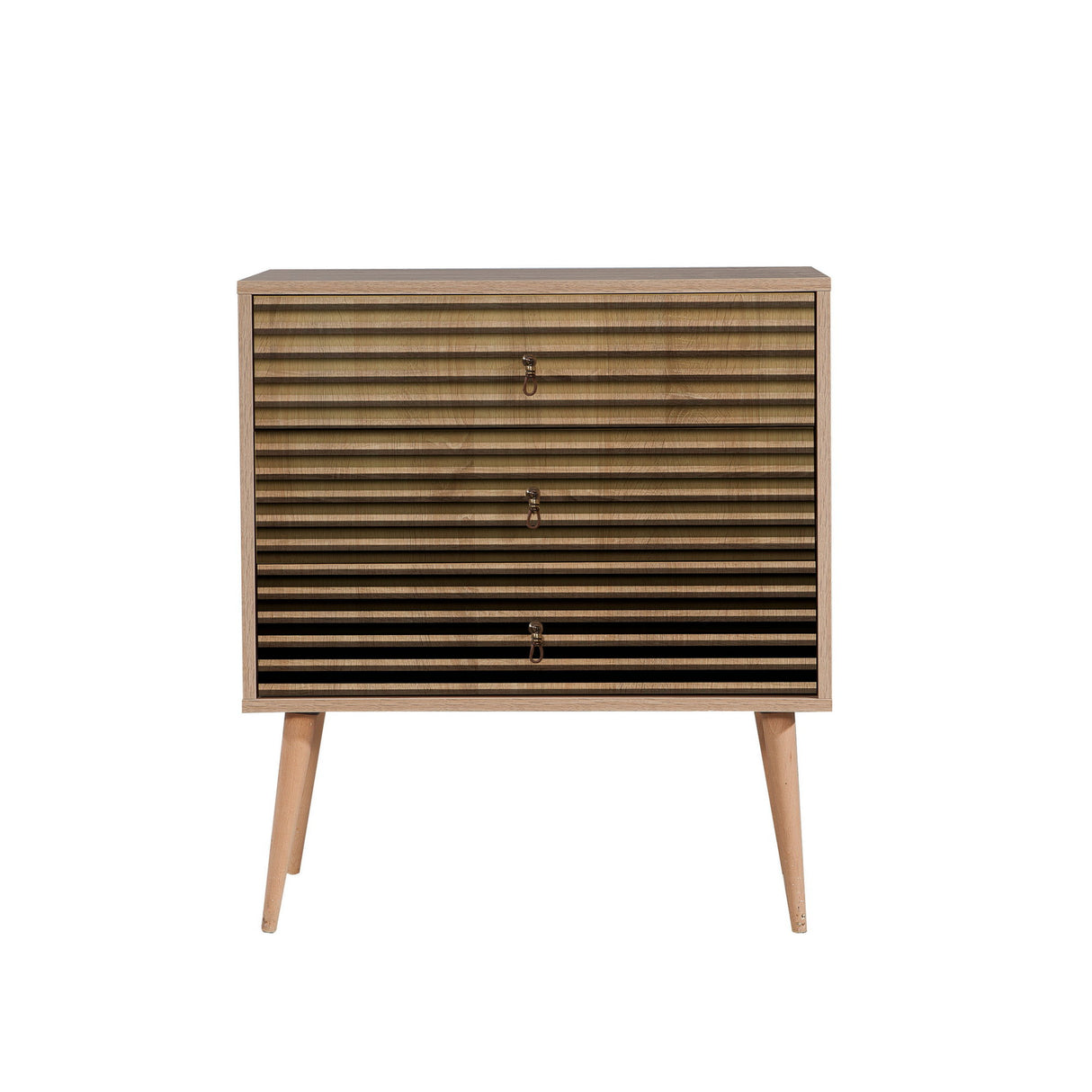 Chests of drawers - Chest of drawers Trio Sonoma Oak Melamine 80x90x40 cm - Dimehouse