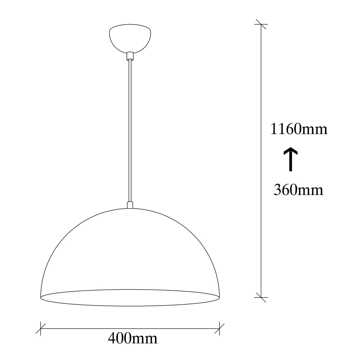 Pendant lamp 40 cm Black Gold Metal Echelon