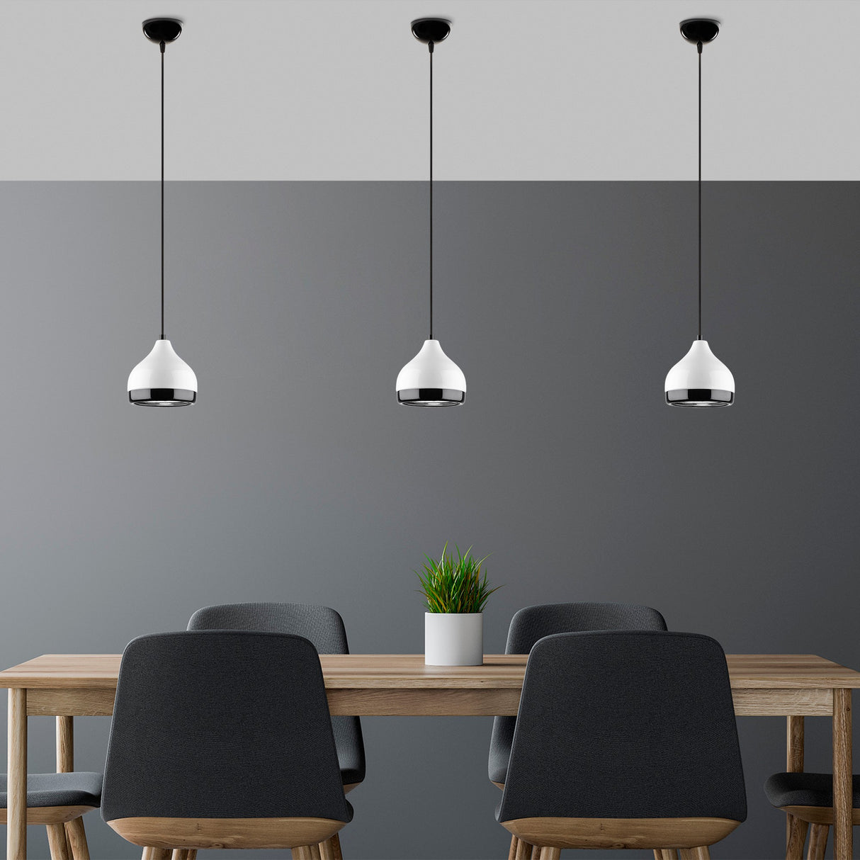 Hanglampen - Hanglamp 1 - lichts Wit Metaal Grip - Dimehouse