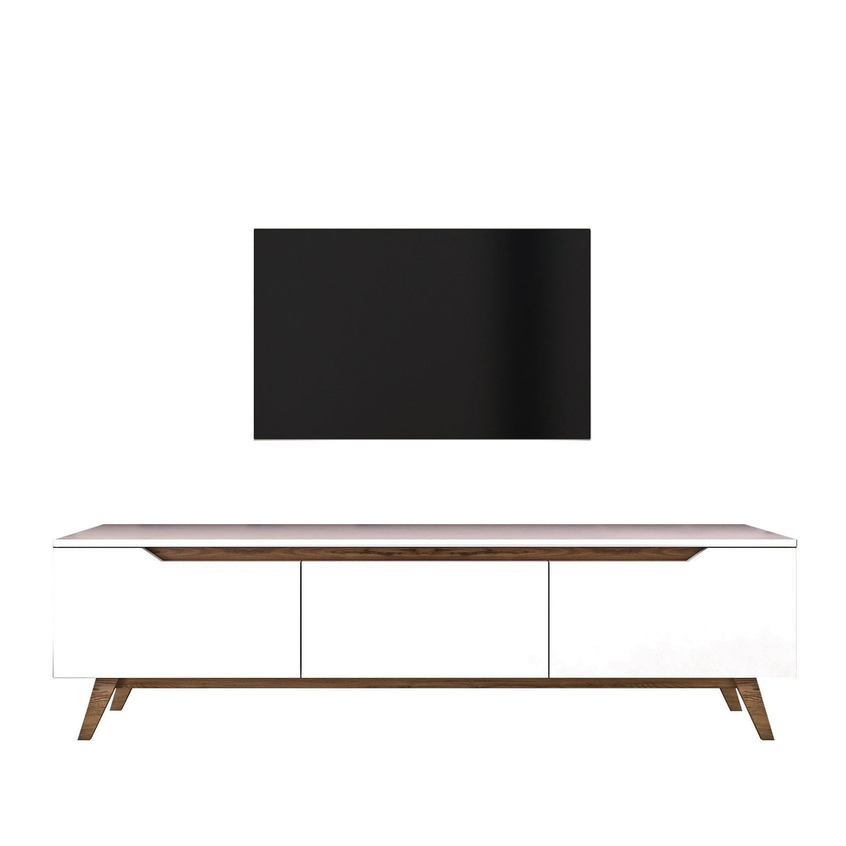TV Furniture Osiris White Dark Walnut Melamine 180x48.6x35 cm