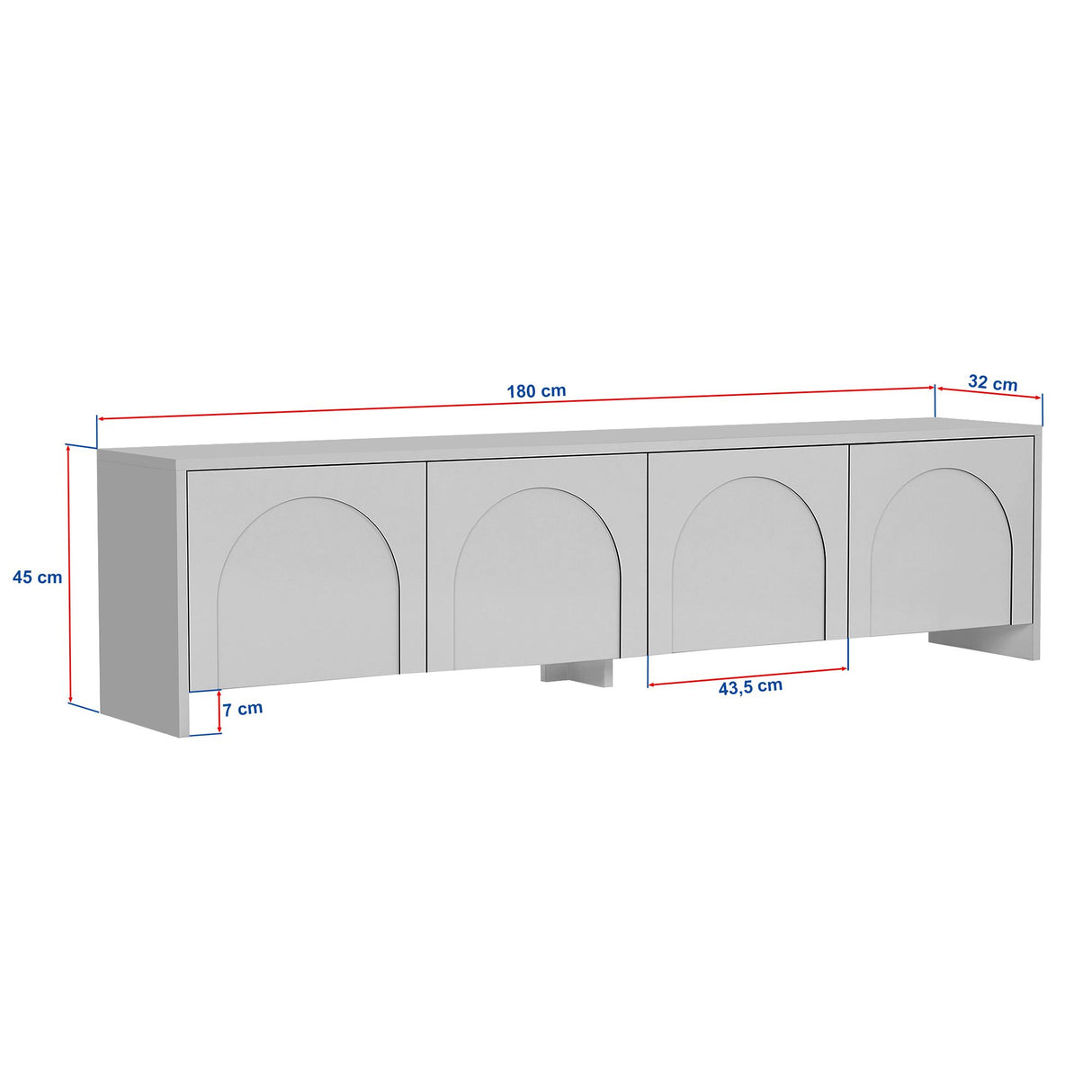 Aurelia tv-meubel crème 180 cm Gemelamineerd hout