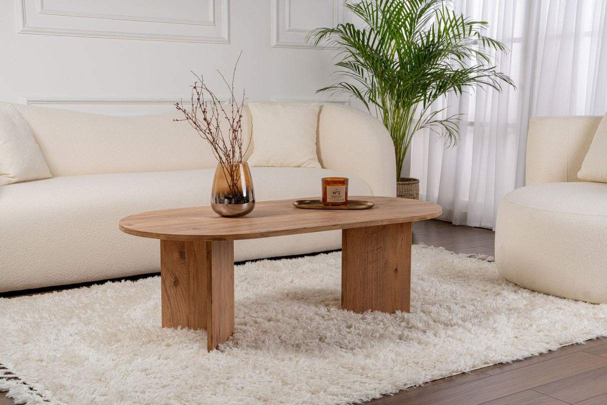 Oval Coffee Table Atlantic Pinewood look Sabla - 119x60
