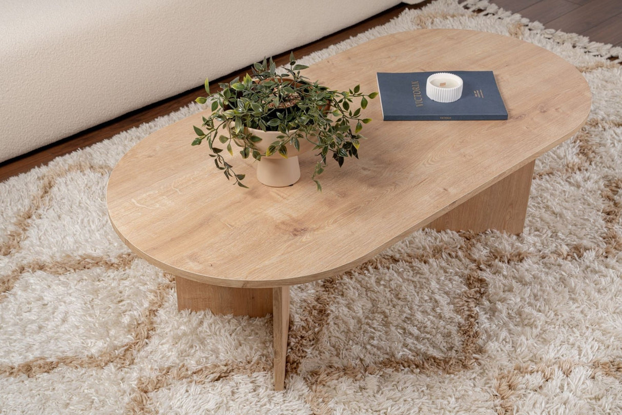Sapphire Oak Melamine Coffee Table 119x60x40 cm Sable