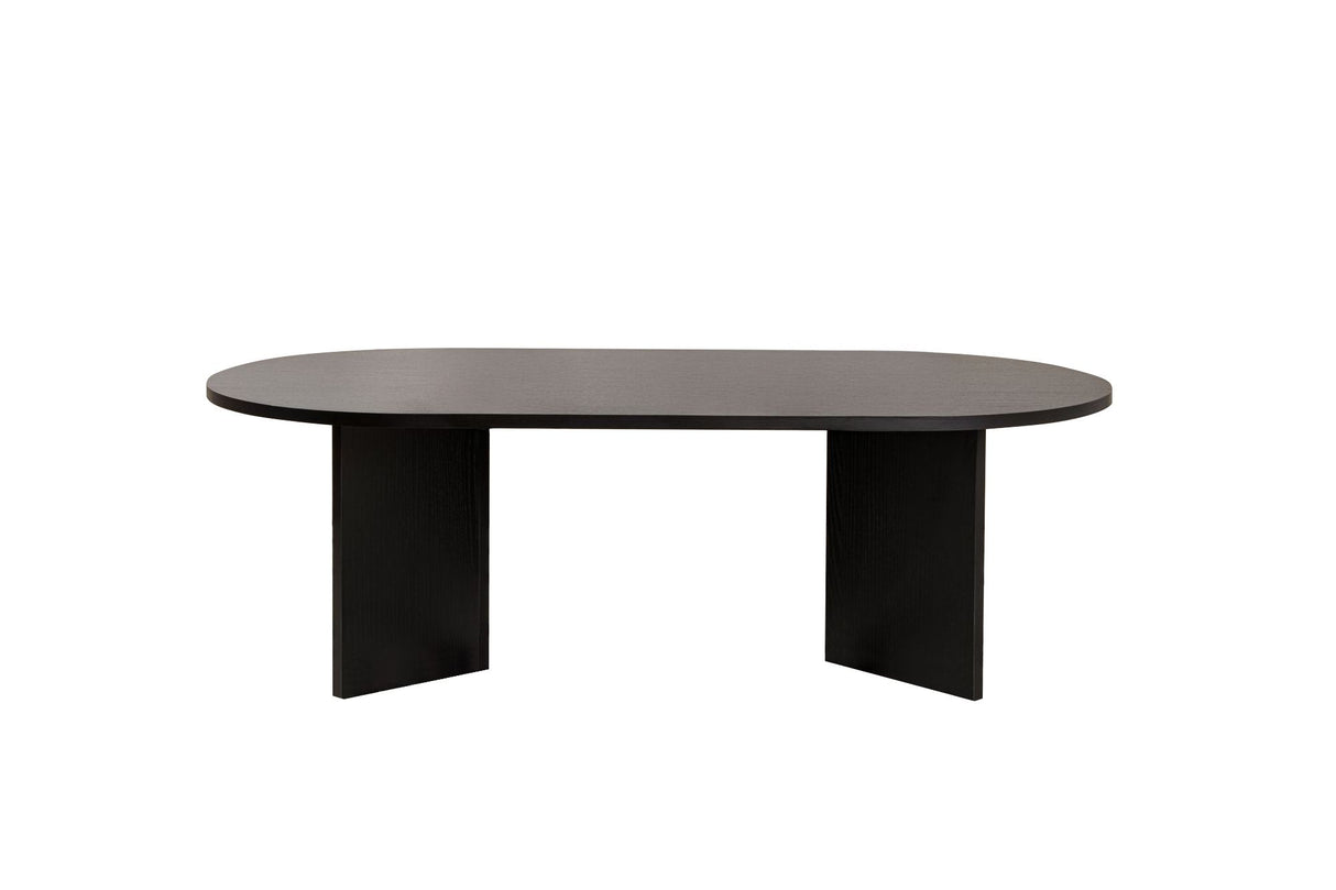 Oval Coffee Table Black Wood Look Sabla - 119x60