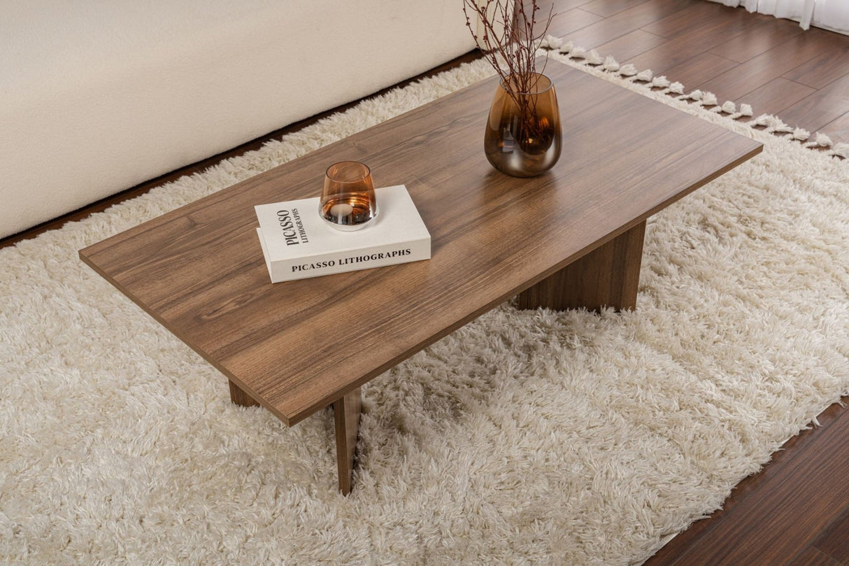 Rectangular Coffee Table Siban Walnut look - 119x60 cm