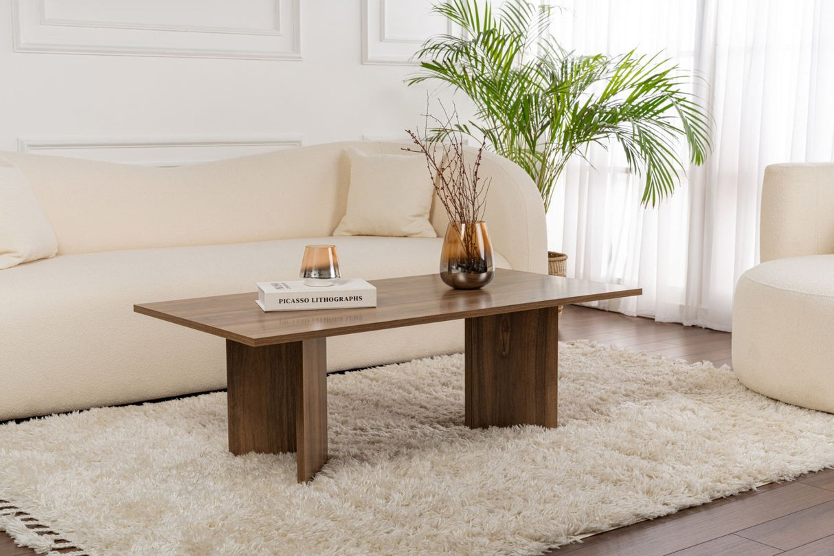 Rectangular Coffee Table Siban Walnut look - 119x60 cm