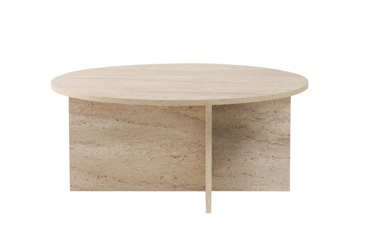 Round coffee table Dakota travertine melamine 90x90x40 cm