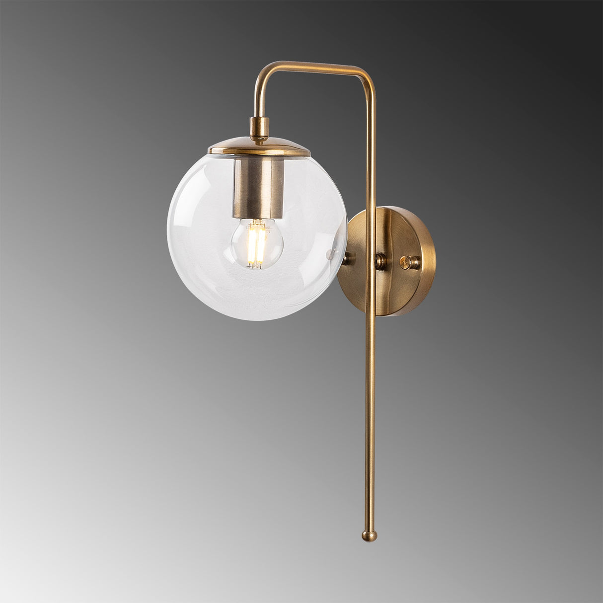 Wandlampen - Wandlamp 1 - lichts Bronskleurig Helder Glas Brim - Dimehouse