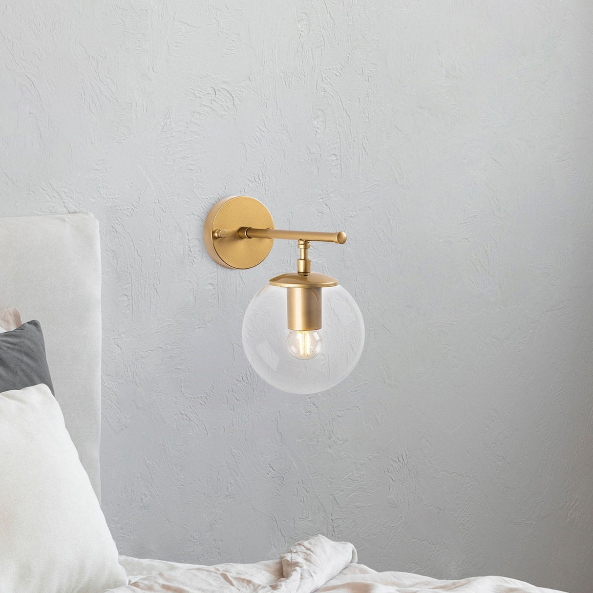 Wall lamp Gold Clear Glass Obsidian