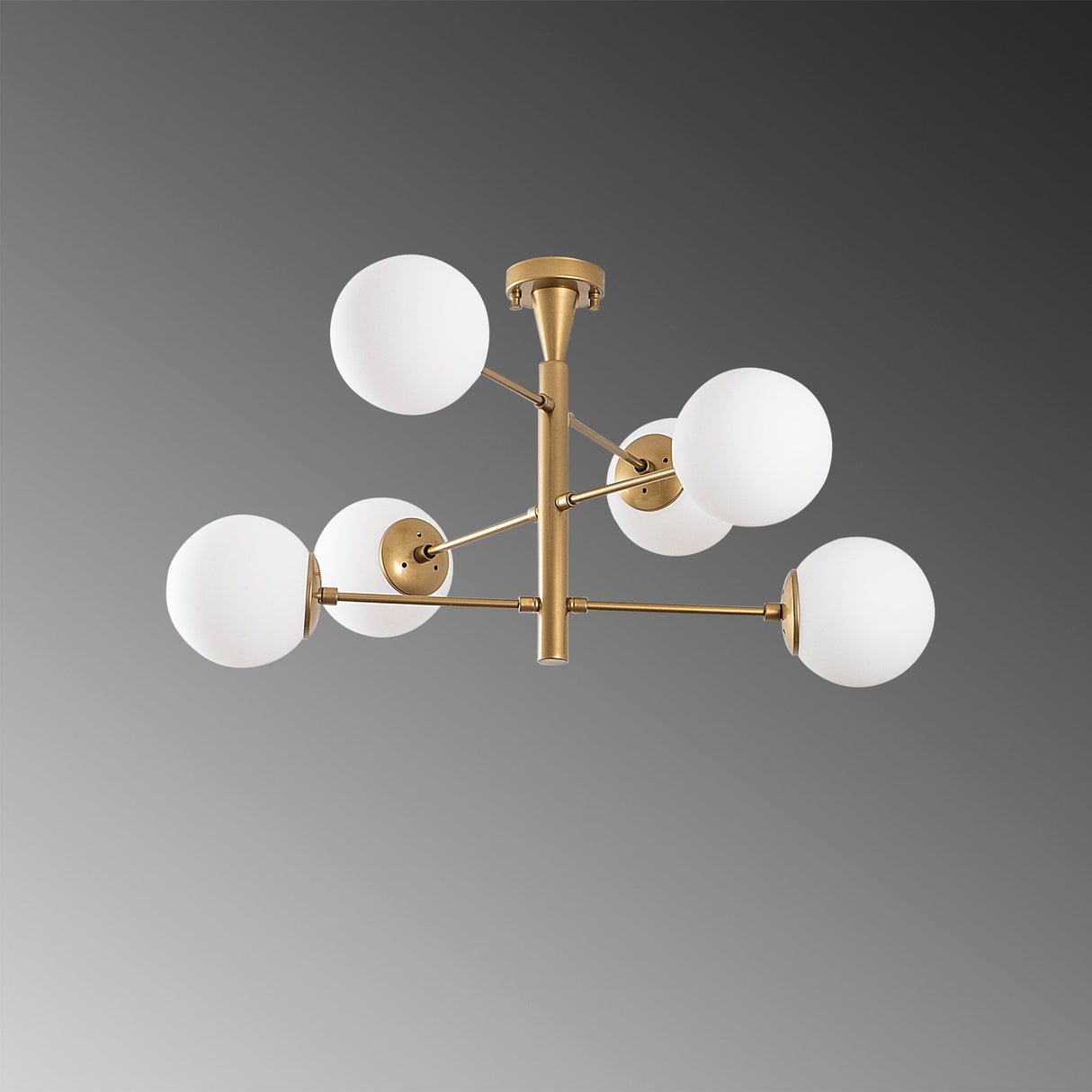 Pendant lamp 6-light Gold Metal Chandelier