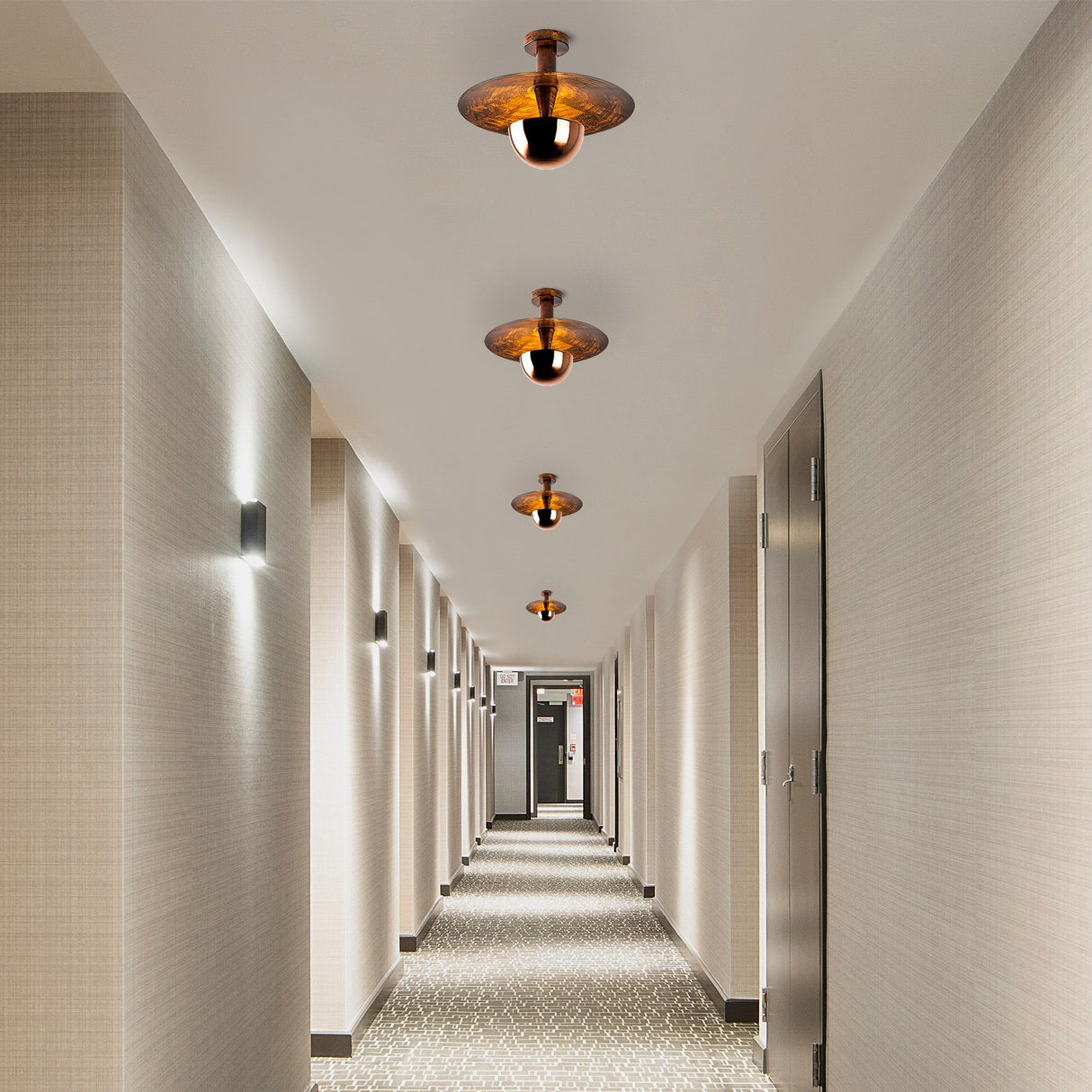 Ceiling lamp 38 cm Copper-colored Metal Elevate