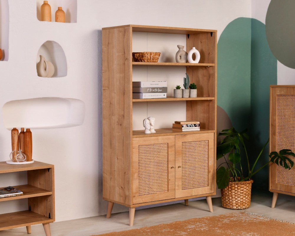 Bookshelf Hazeran Oak Beech Wood 40x90x158 cm