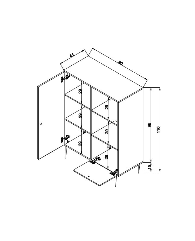 Wandkasten - Wandkast Jut Eik Beukenhout 40x110x90 cm - Dimehouse