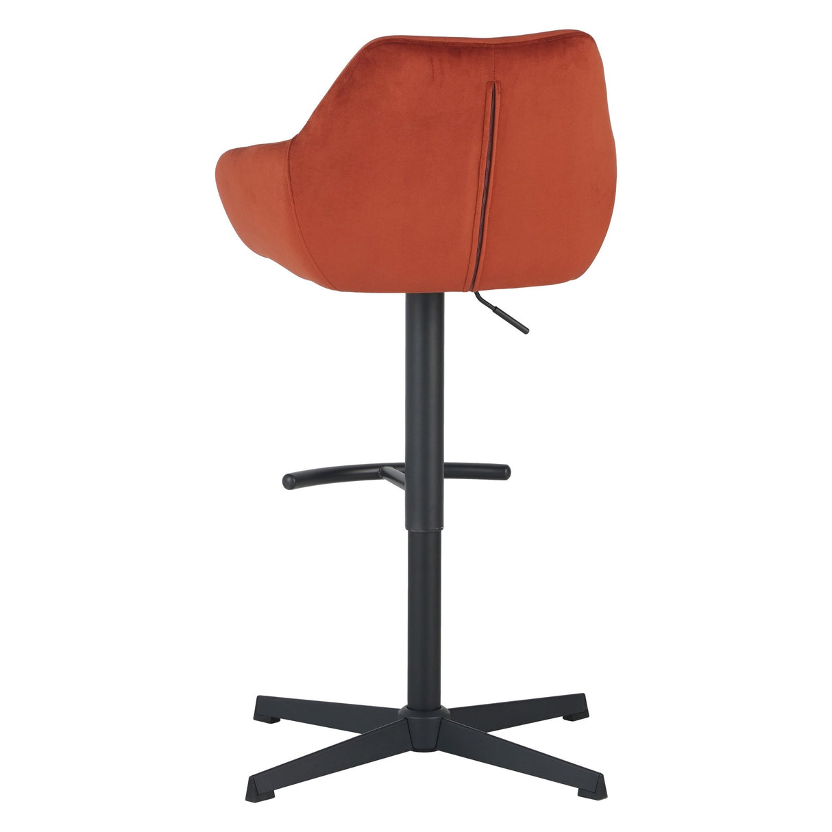 Venom Bar Stool Copper Velvet - adjustable rotating bar seat with armrest