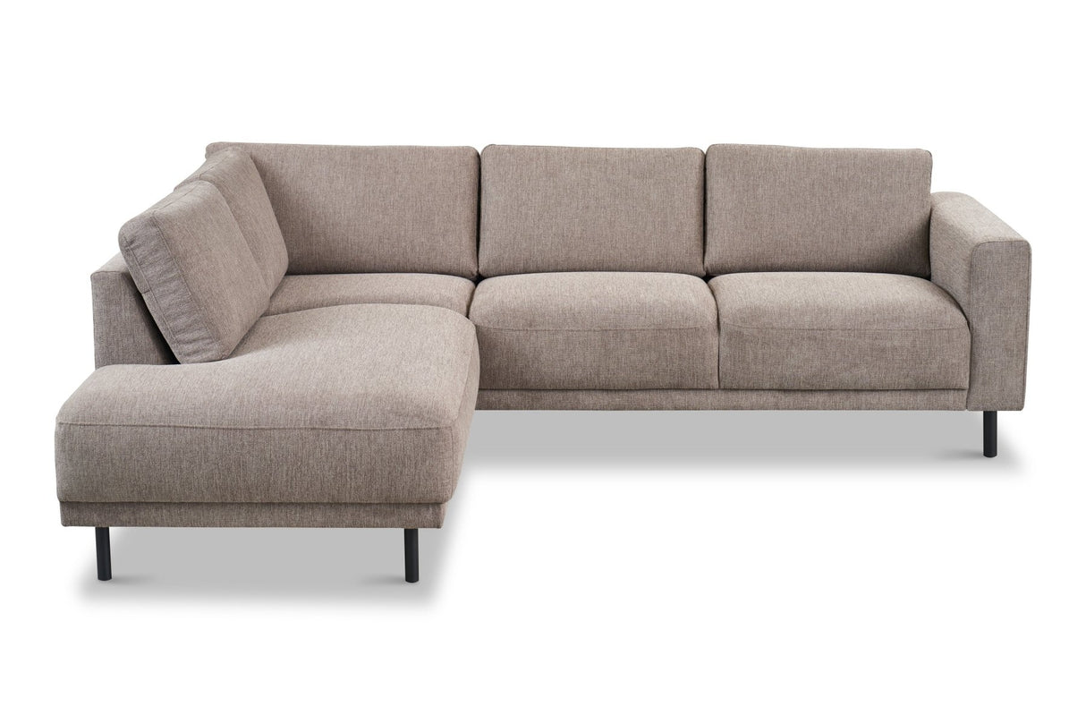 Modern 3-seater Corner Sofa Right Taupe Fabric Aniko with Lounger 240x197x78 cm