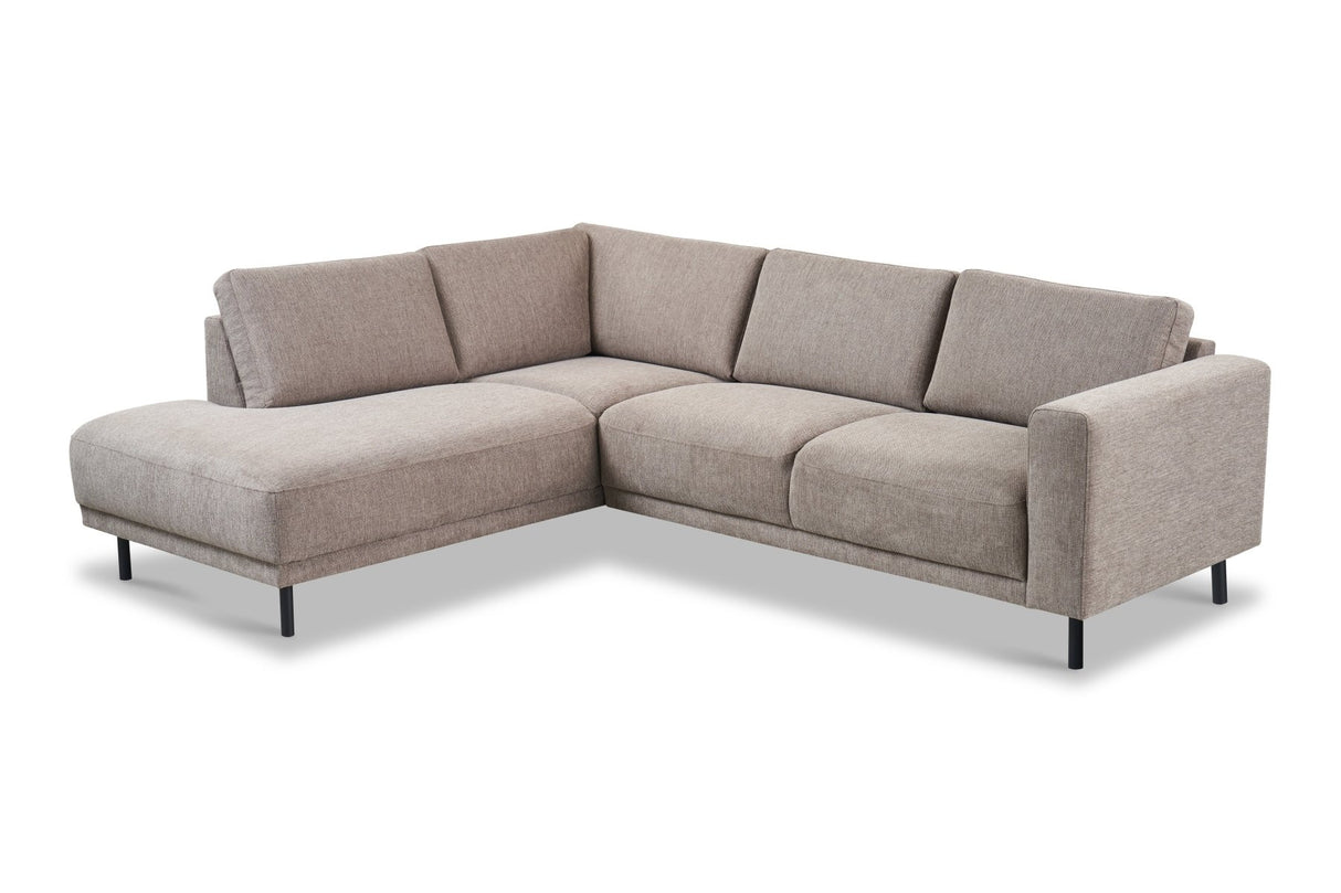 Modern 3-seater Corner Sofa Right Taupe Fabric Aniko with Lounger 240x197x78 cm