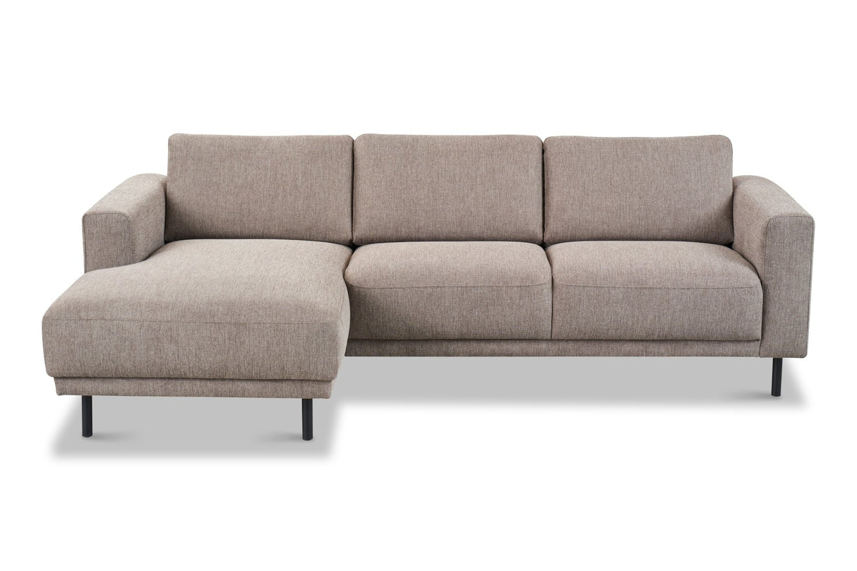 Modern Corner Sofa Left Taupe Fabric Aniko with Chaise Longue 238x142x78 cm