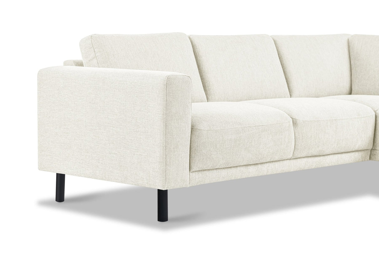Modern 3-seater Corner Sofa Right Beige Fabric Aniko with Lounger 240x197x78 cm