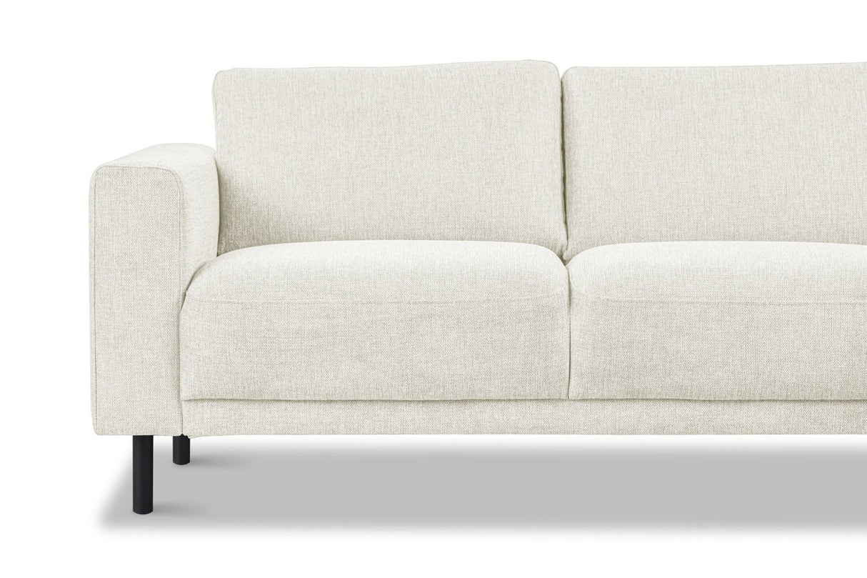 Banken - Moderne 3 - zits Hoekbank Rechts Beige Stof Aniko met Lounger 240x197x78 cm - Dimehouse