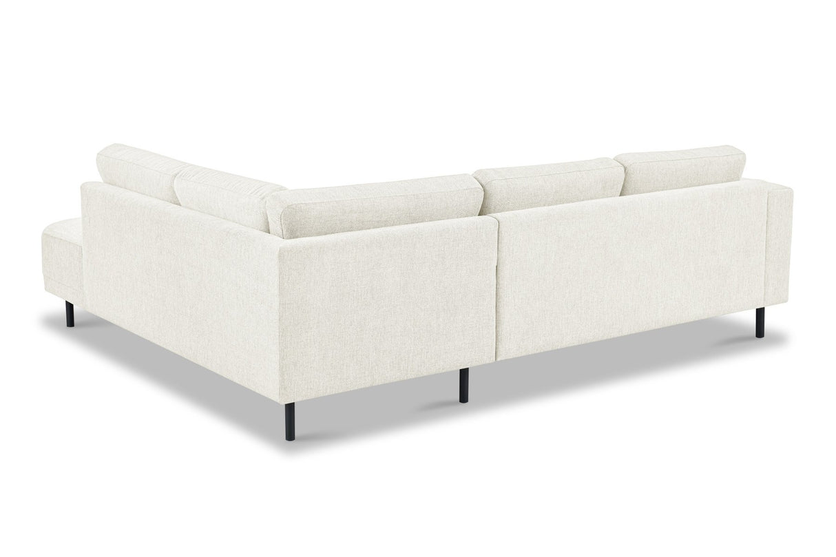 Modern 3-seater Corner Sofa Right Beige Fabric Aniko with Lounger 240x197x78 cm