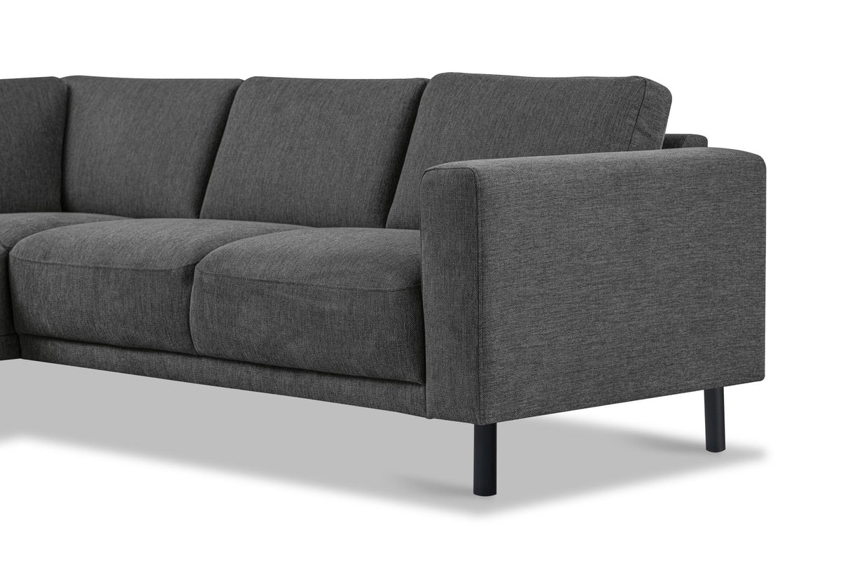 Banken - Moderne 3 - zits hoekbank met Lounger Antraciet Stof Aniko links 240x197x78 cm - Dimehouse