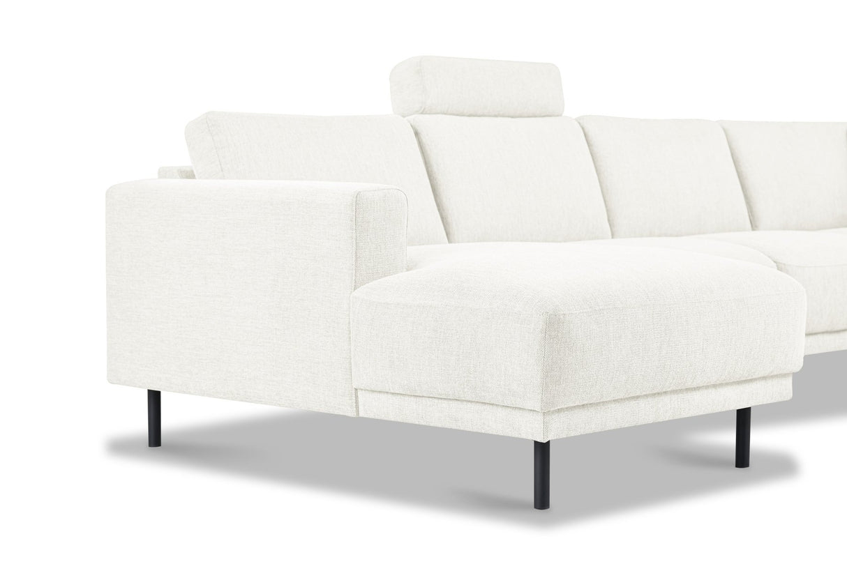 Modern U-Shape Corner Sofa Right Beige Fabric Aniko 310x197x78 cm