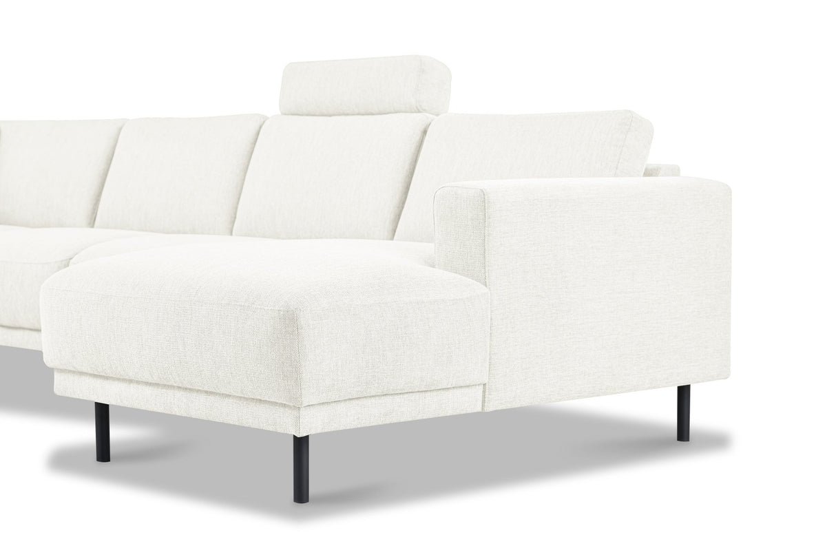 Modern U-Shape Corner Sofa Left Beige Fabric Aniko 310x197x78 cm