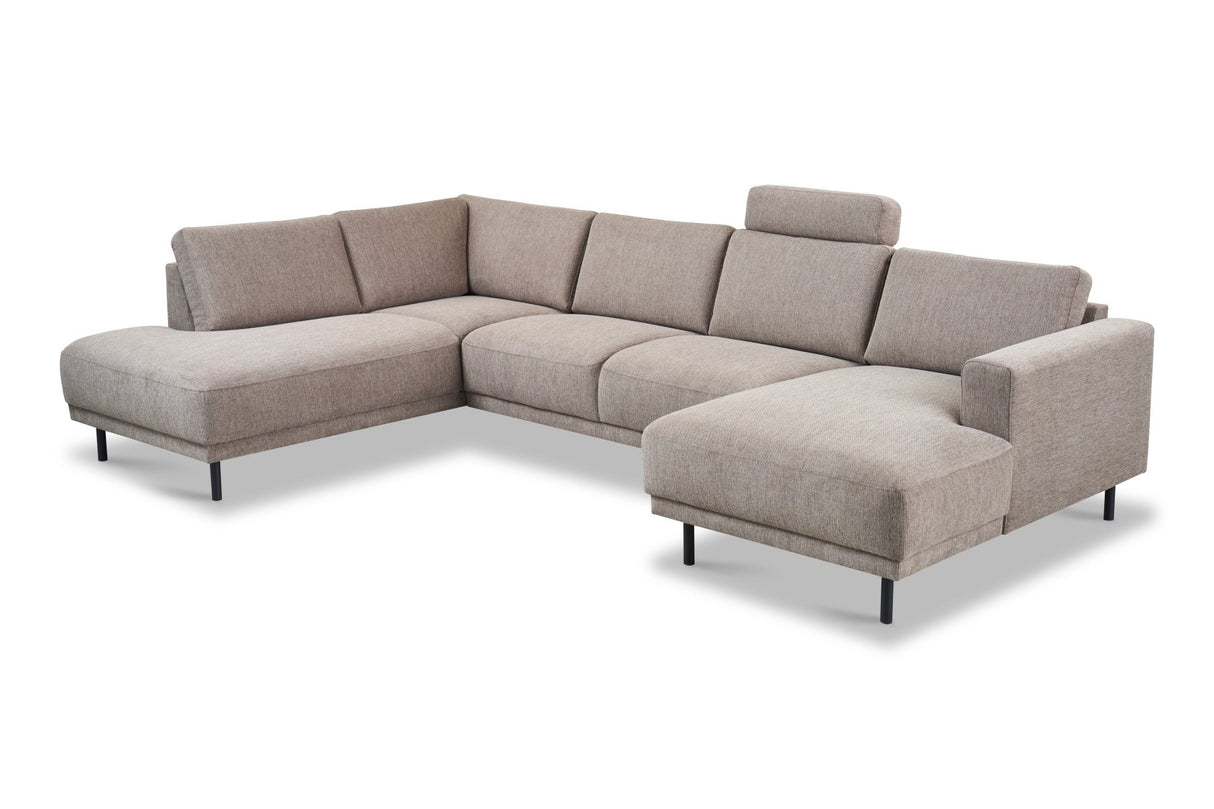 Modern 3-seater Corner Sofa Right Anthracite Fabric Aniko with Lounger 240x197x78 cm
