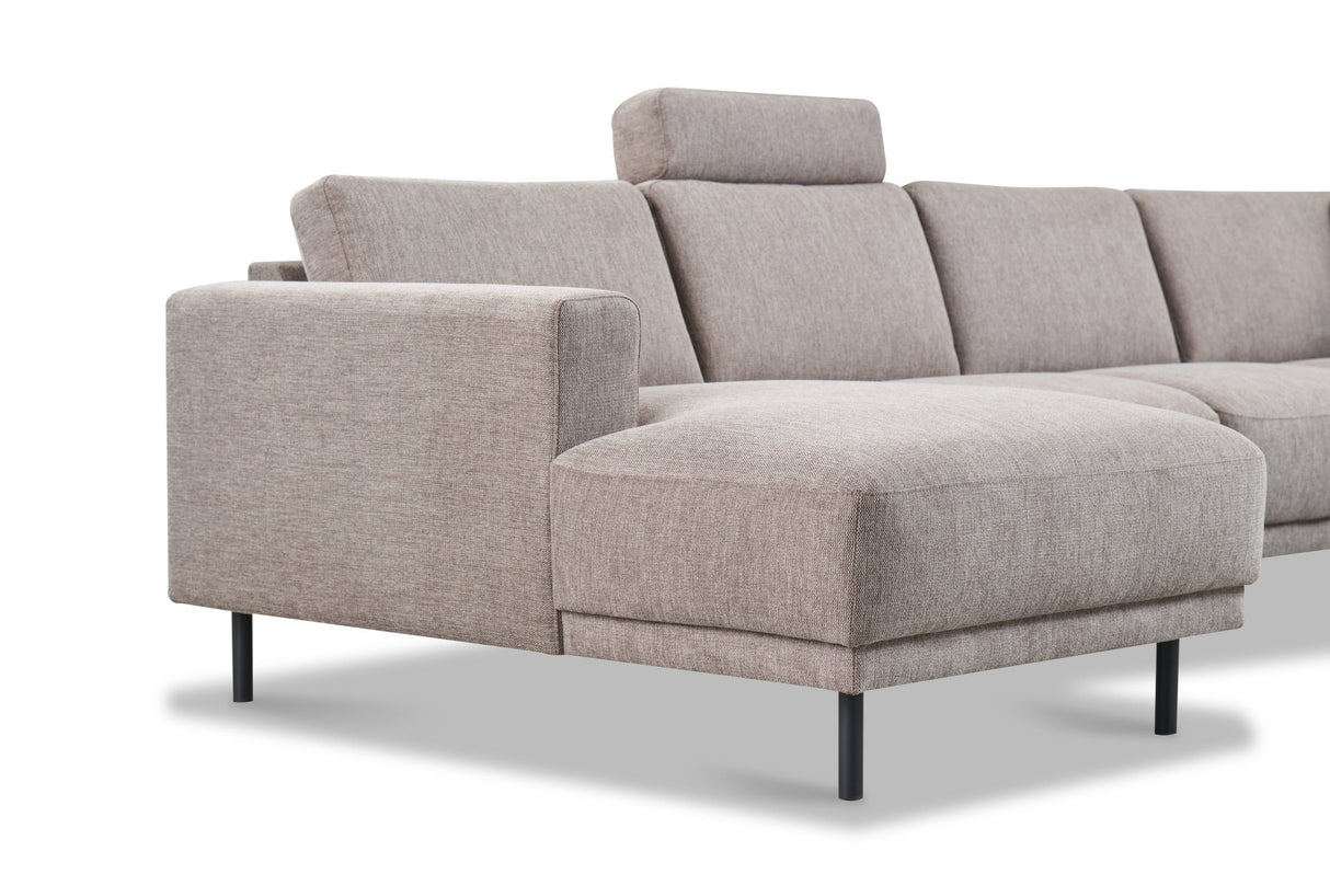 Modern 3-seater Corner Sofa Right Anthracite Fabric Aniko with Lounger 240x197x78 cm