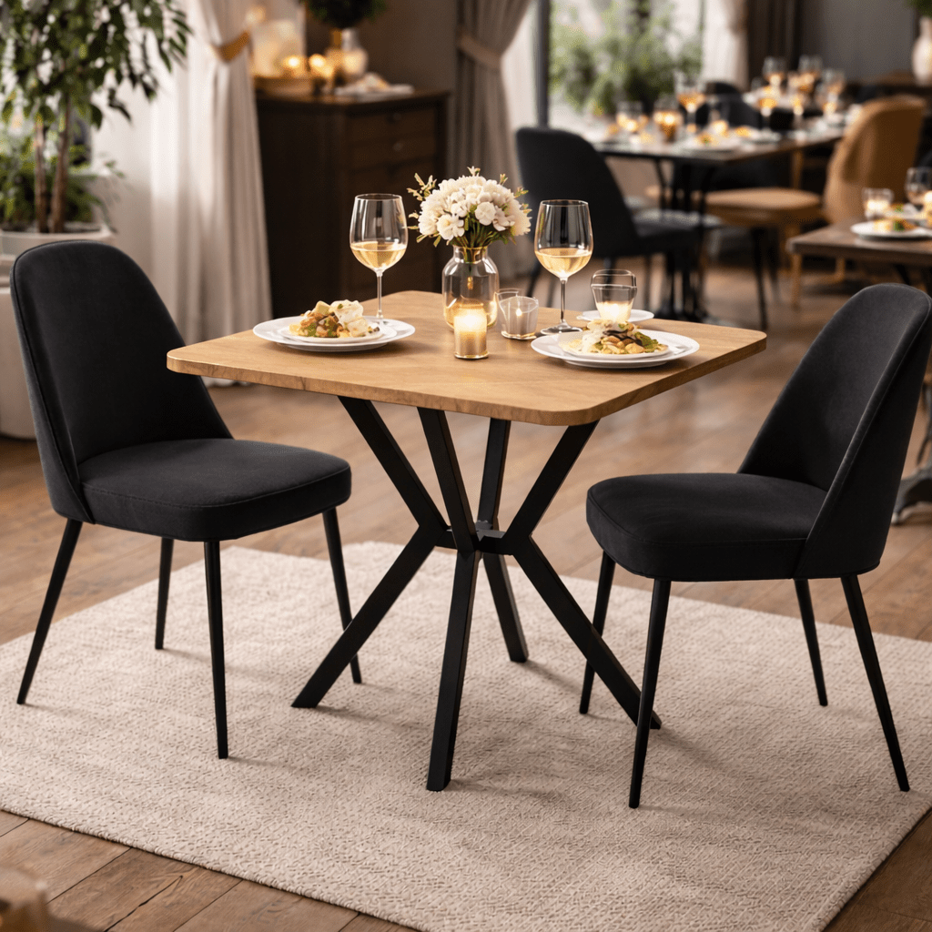 Bistro dining table Oak look melamine - 70x70 cm - Elmo