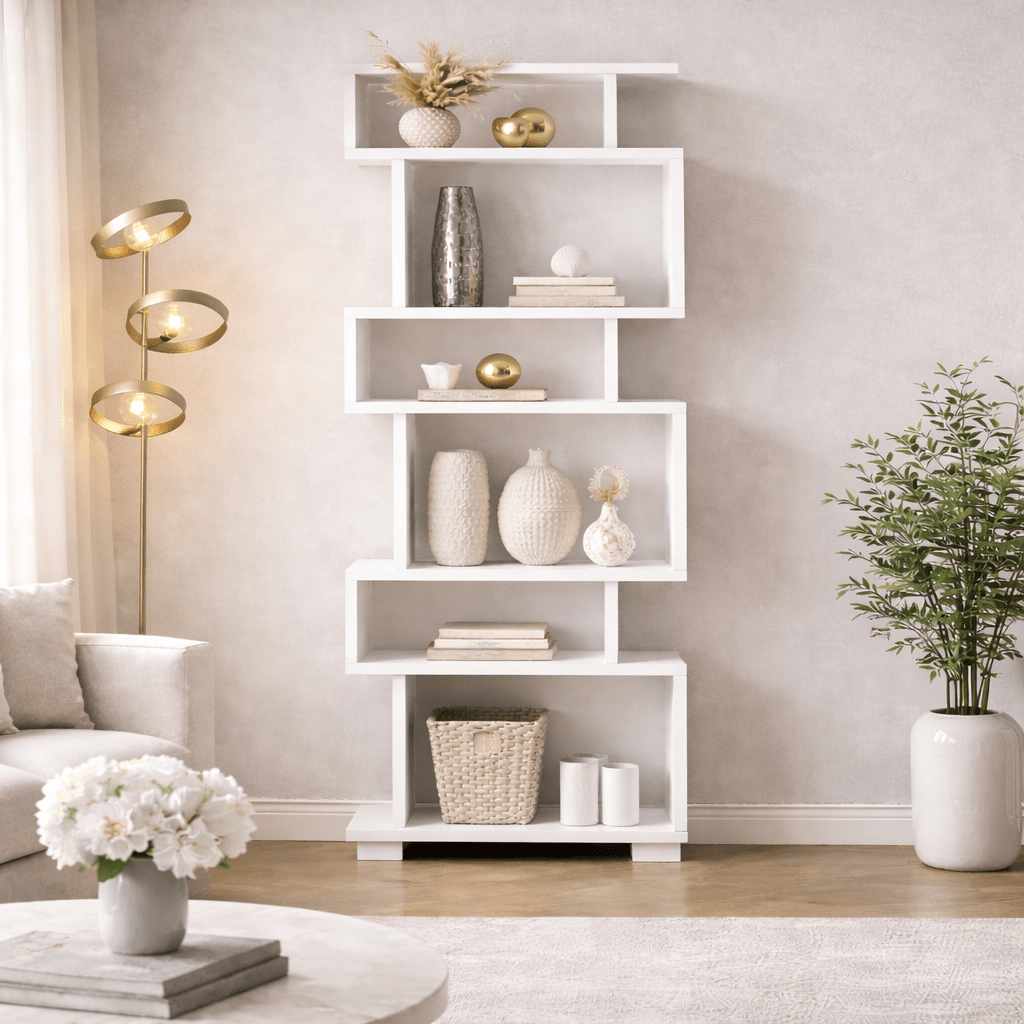 Bookcase block white melamine 60x165x19.5 cm