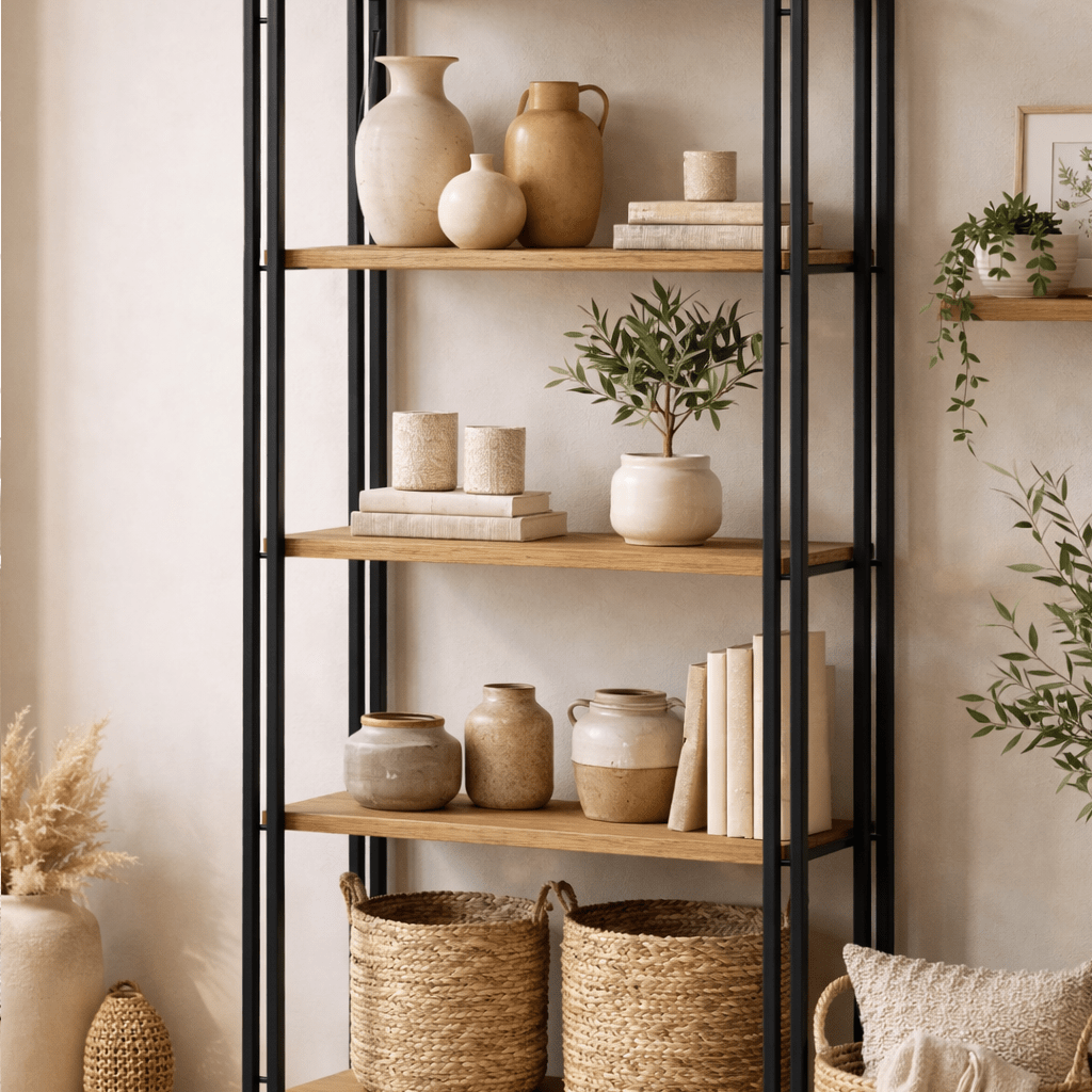 Bookcase Cosmo Atlantic Denhout Black Melamine 60x180x35 cm