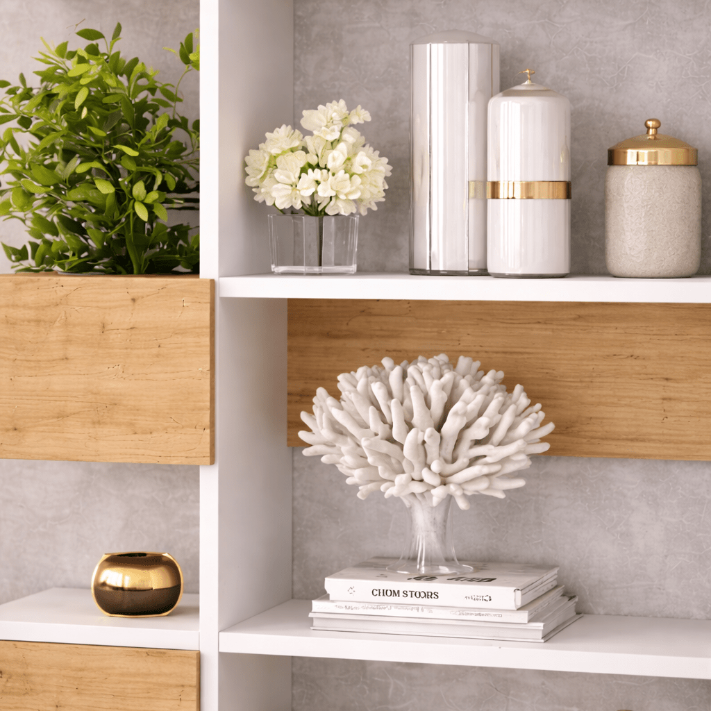 Bookcase niho white oak melamine 120x171x25.3 cm