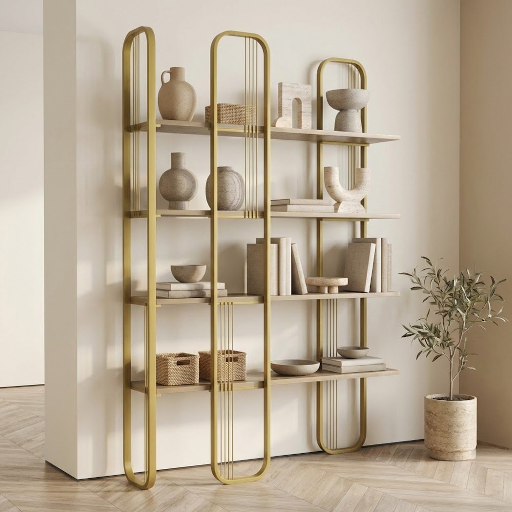 Boekenkasten - Boekenkast Sierra Geel Melamine 124x182x26 cm - Dimehouse