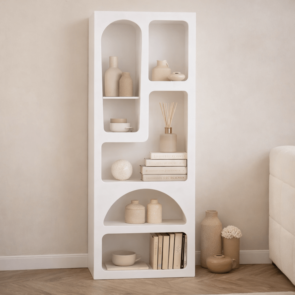 Bookcase Venus white melamine 60x150x32 cm