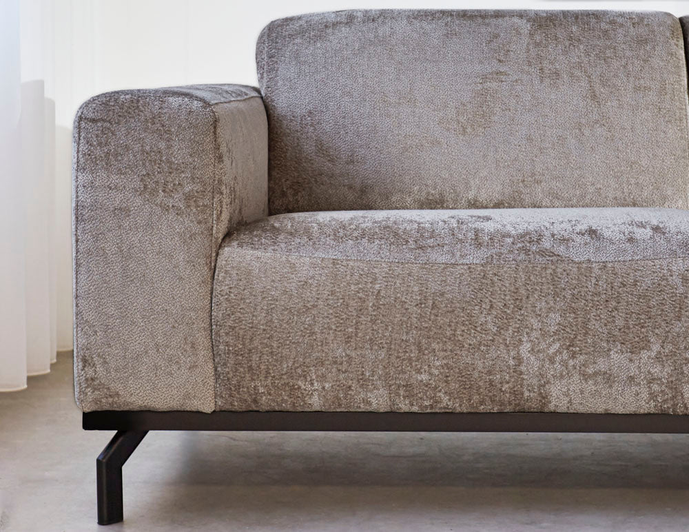 Corner sofa with high legs taupe velvet Chloe - right