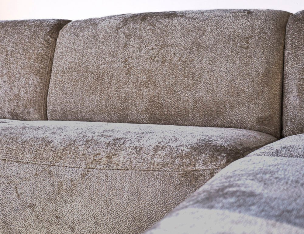 Corner sofa with high legs taupe velvet Chloe - right
