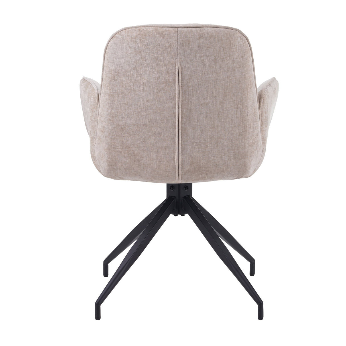 Rotatable Dining Chair Nela Chenille Beige - With Armrests