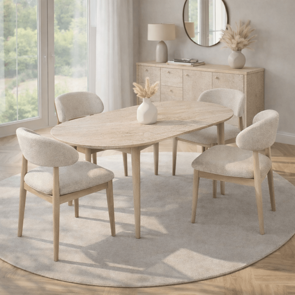Rectangular Walnut Melamine Dining Table 180x89.5x75 cm - Linova